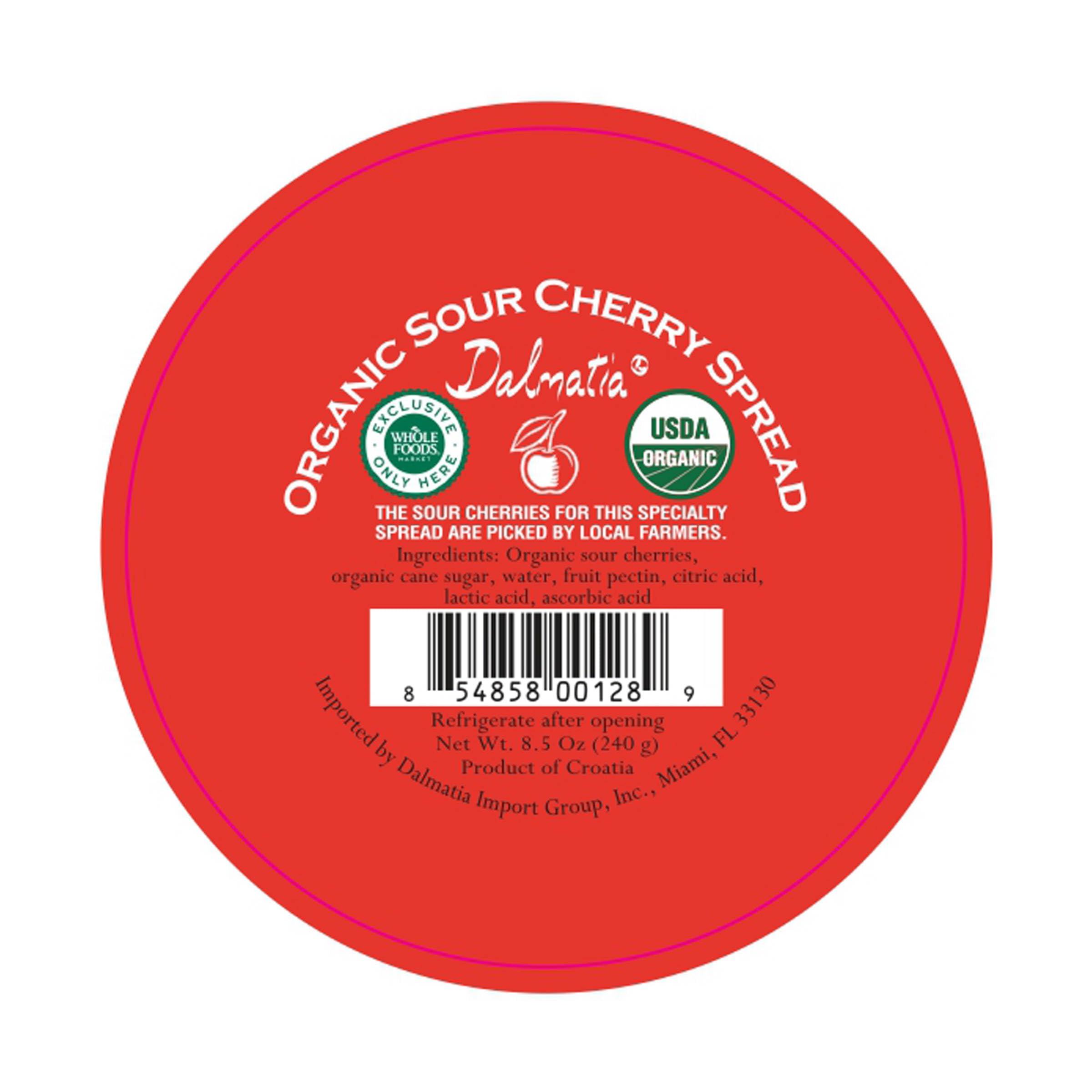 Dalmatia Imports, Organic Sour Cherry Spread, 8.5 Ounce | Grocery